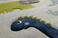 160x230 Teppich Kinderzimmer Grau Blau Dinos