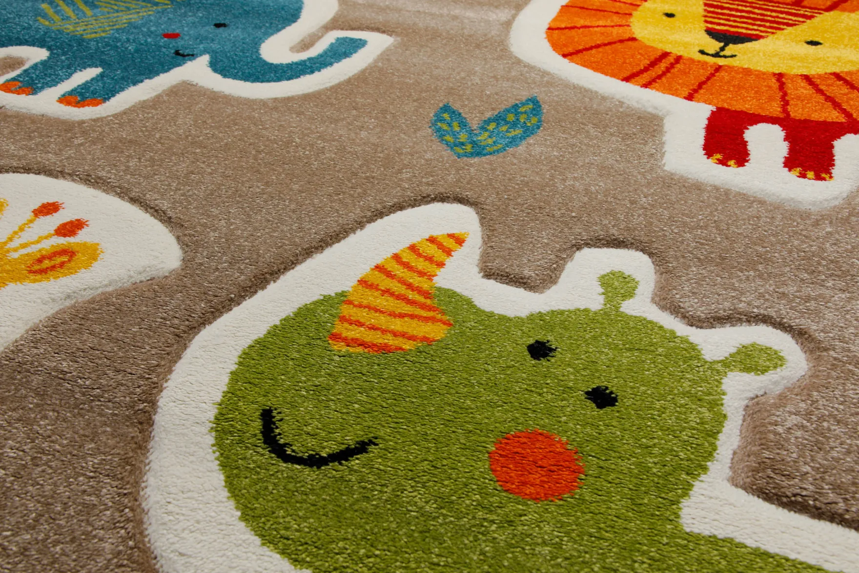 160x230 Teppich Kinderzimmer Karamell Tiere Bunt