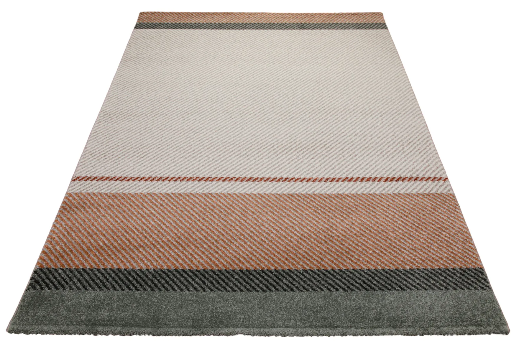 160x230 Teppich Wohnzimmer Beige Gestreift
