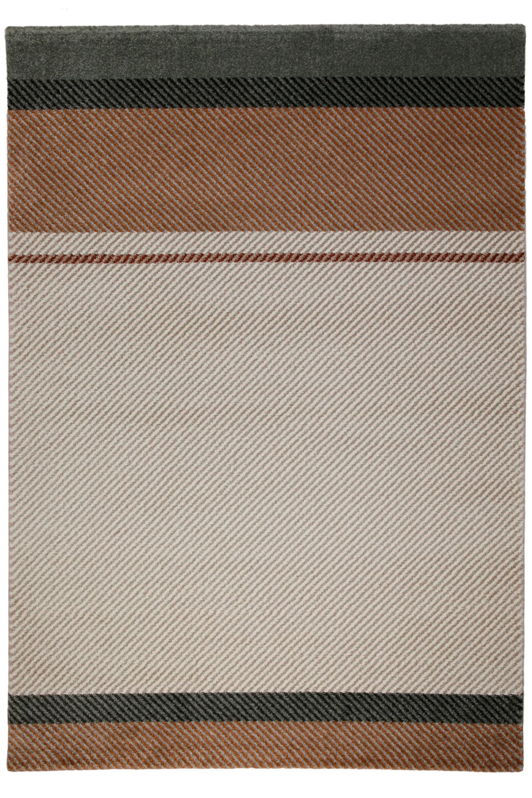 160x230 Teppich Wohnzimmer Beige Gestreift
