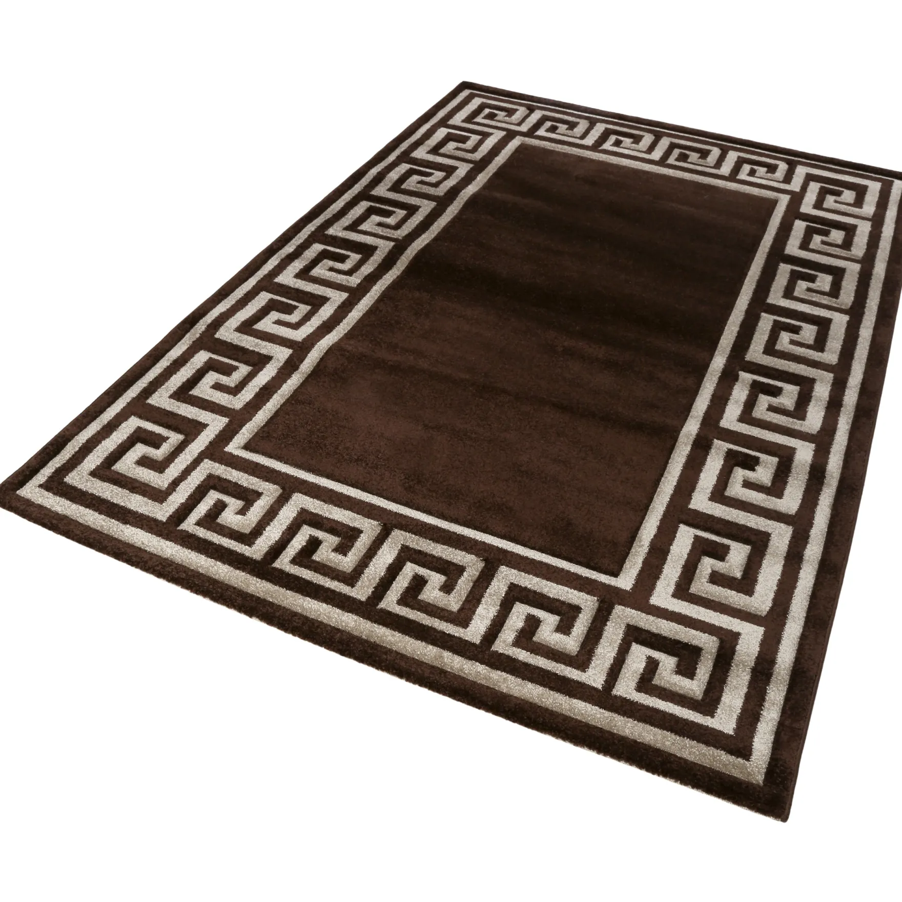160x230 Teppich Wohnzimmer Braun Bordürenmuster