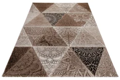 160x230 Teppich Wohnzimmer Braun Dreieck Muster