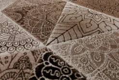 160x230 Teppich Wohnzimmer Braun Dreieck Muster