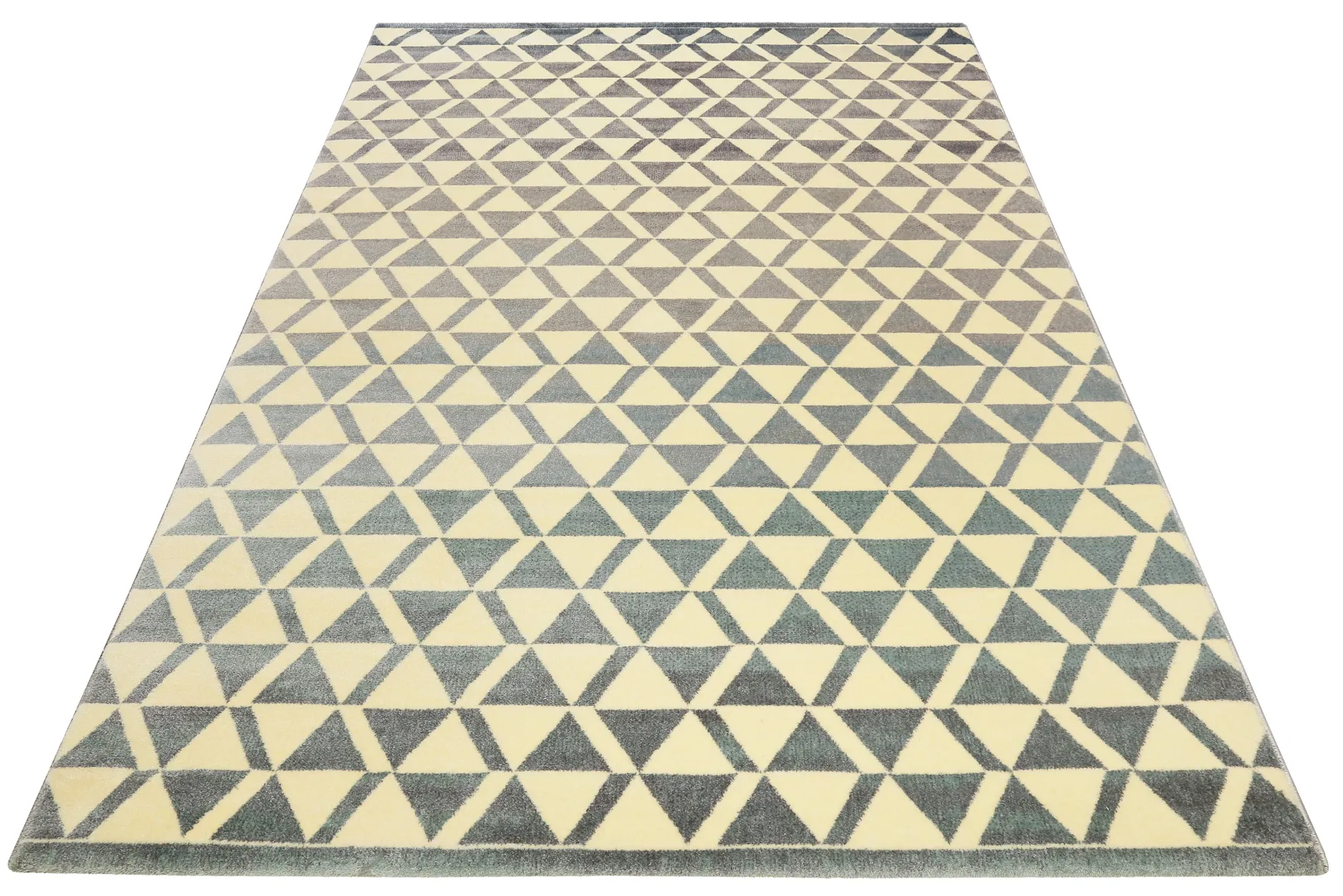 160x230 Teppich Wohnzimmer Creme Farbverlauf Dreieck