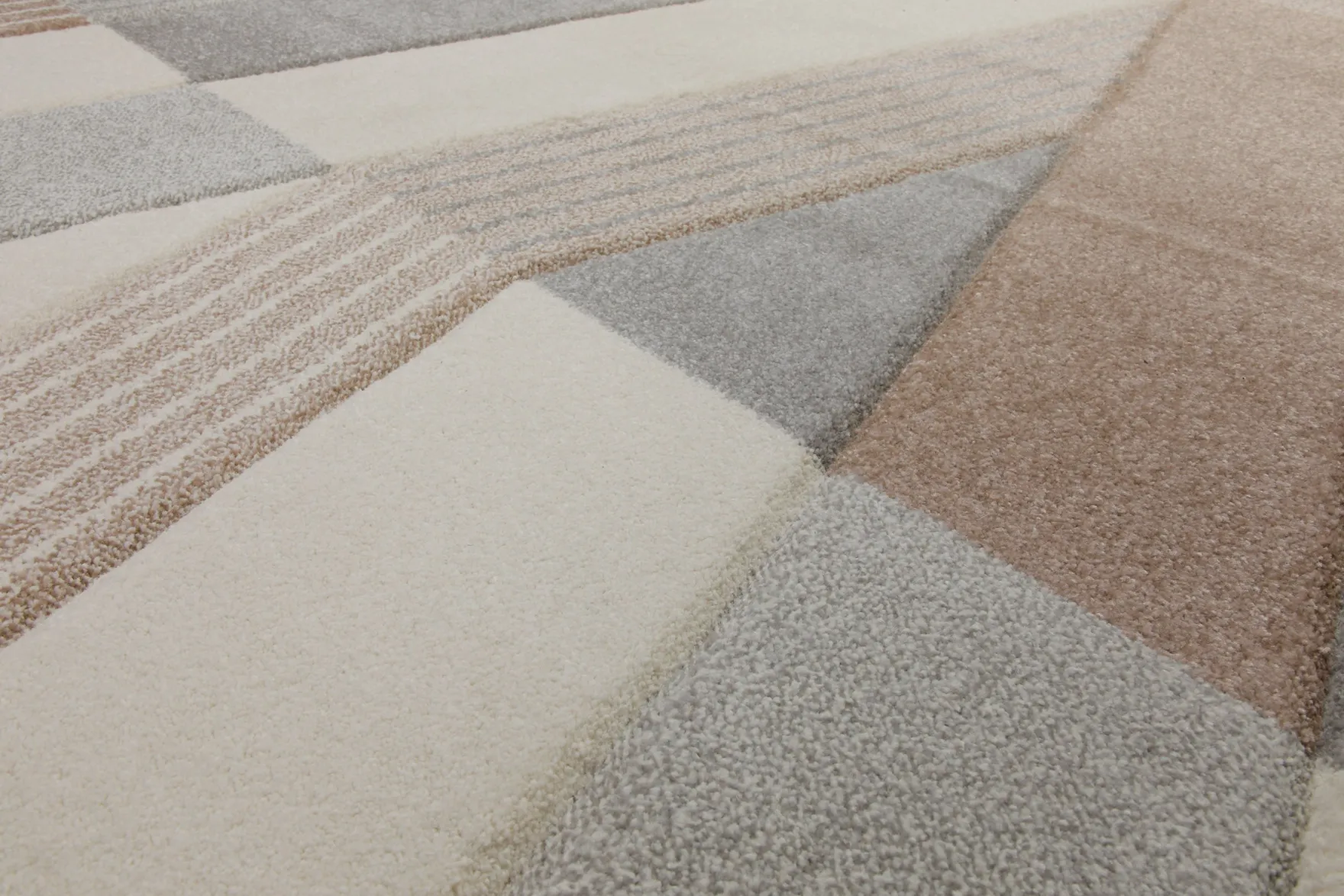 160x230 Teppich Wohnzimmer Creme Grau Muster