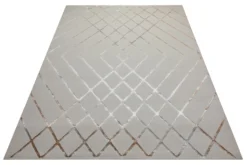 160x230 Teppich Wohnzimmer Creme Muster
