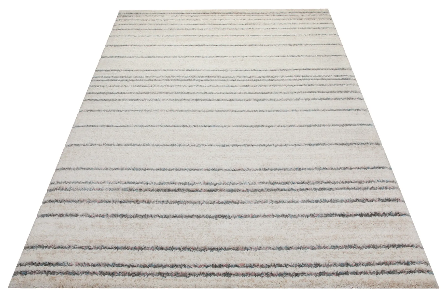 160x230 Teppich Wohnzimmer Creme Streifen