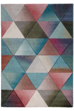 160x230 Teppich Wohnzimmer Dreiecke Bunt