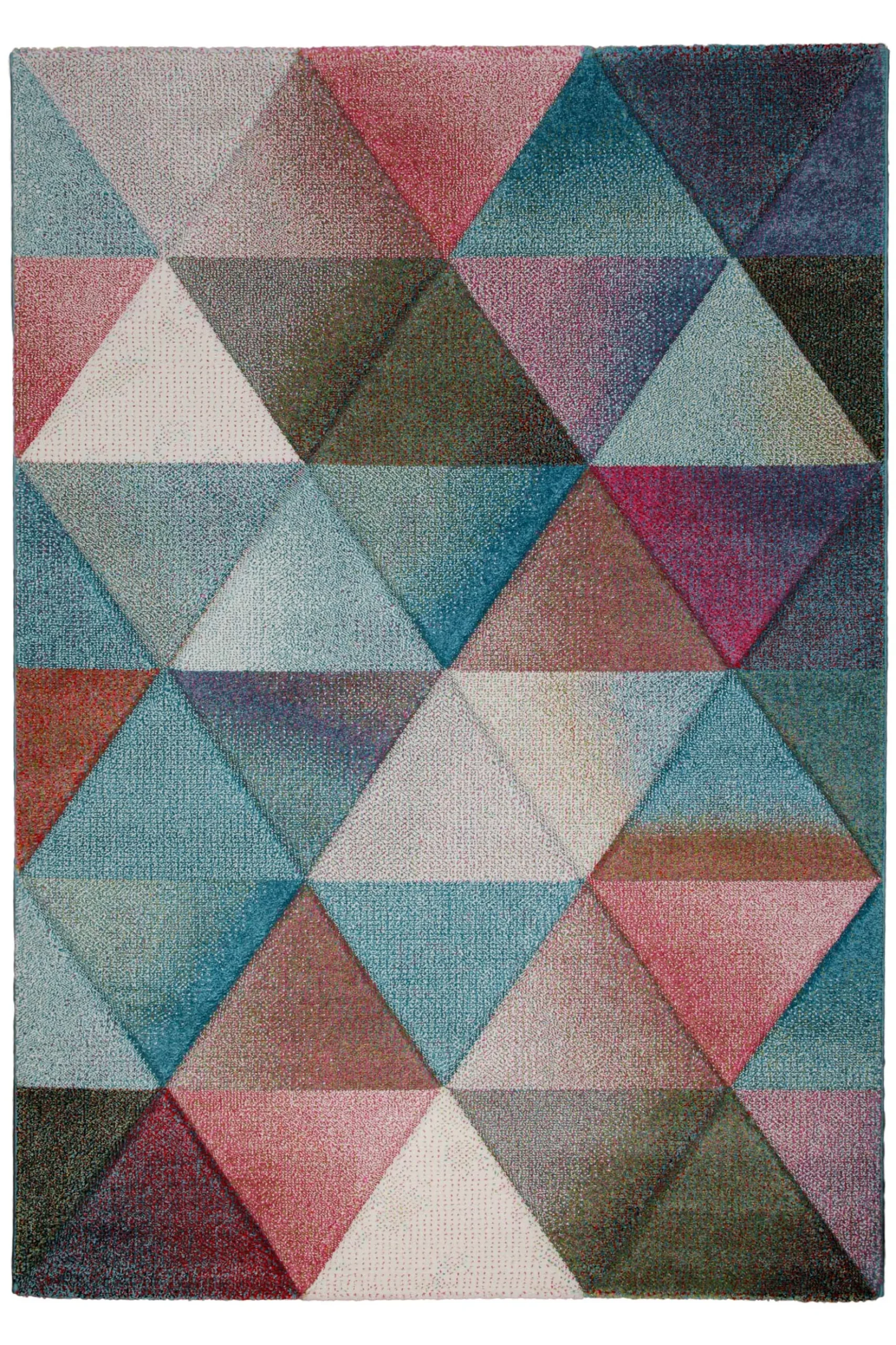 160x230 Teppich Wohnzimmer Dreiecke Bunt