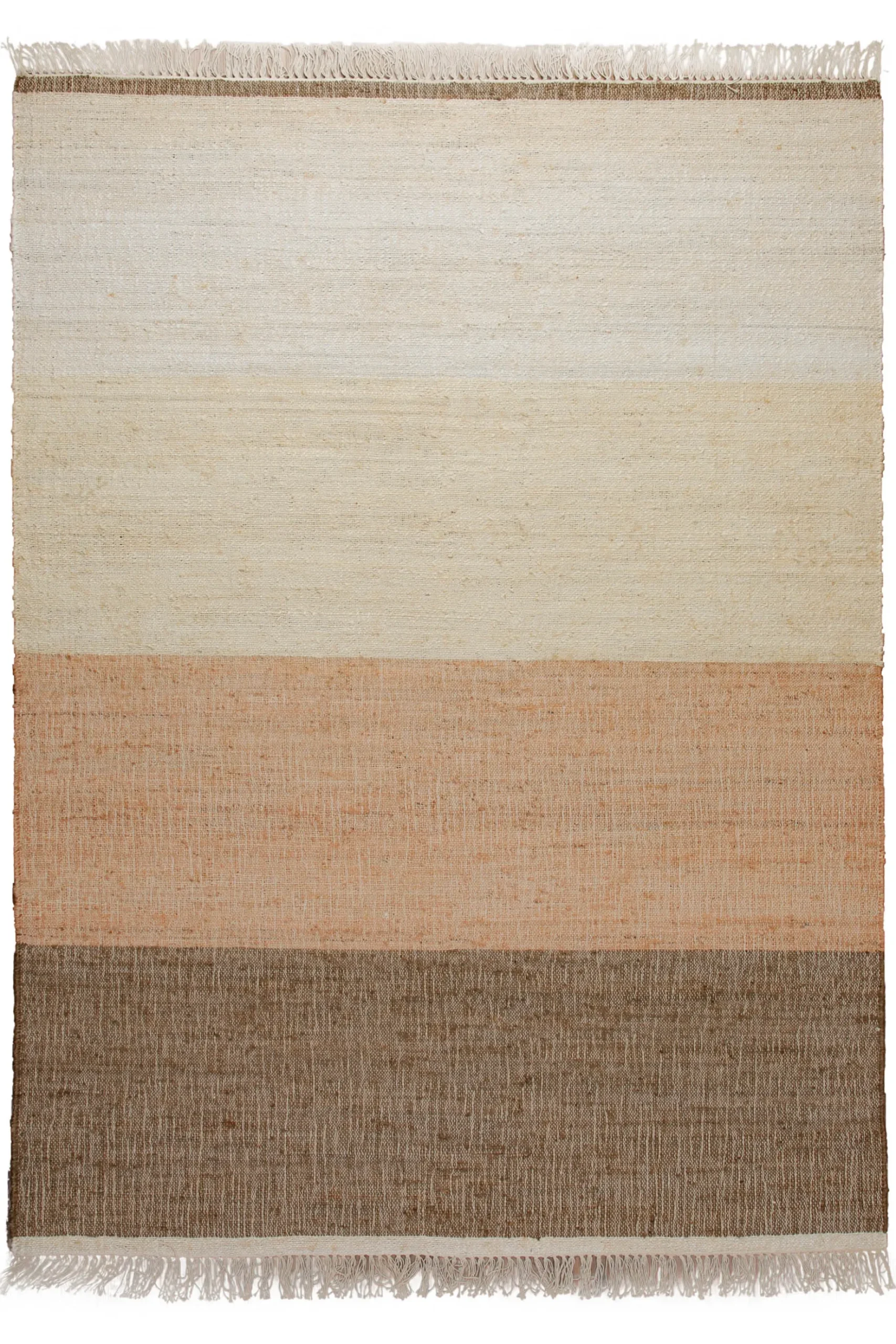 160x230 Teppich Wohnzimmer Drei Töne, eine Landschaft – Streifenteppich in Erdfarben