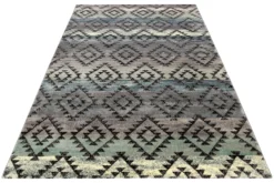160x230 Teppich Wohnzimmer Farbverlauf Streifen Raute