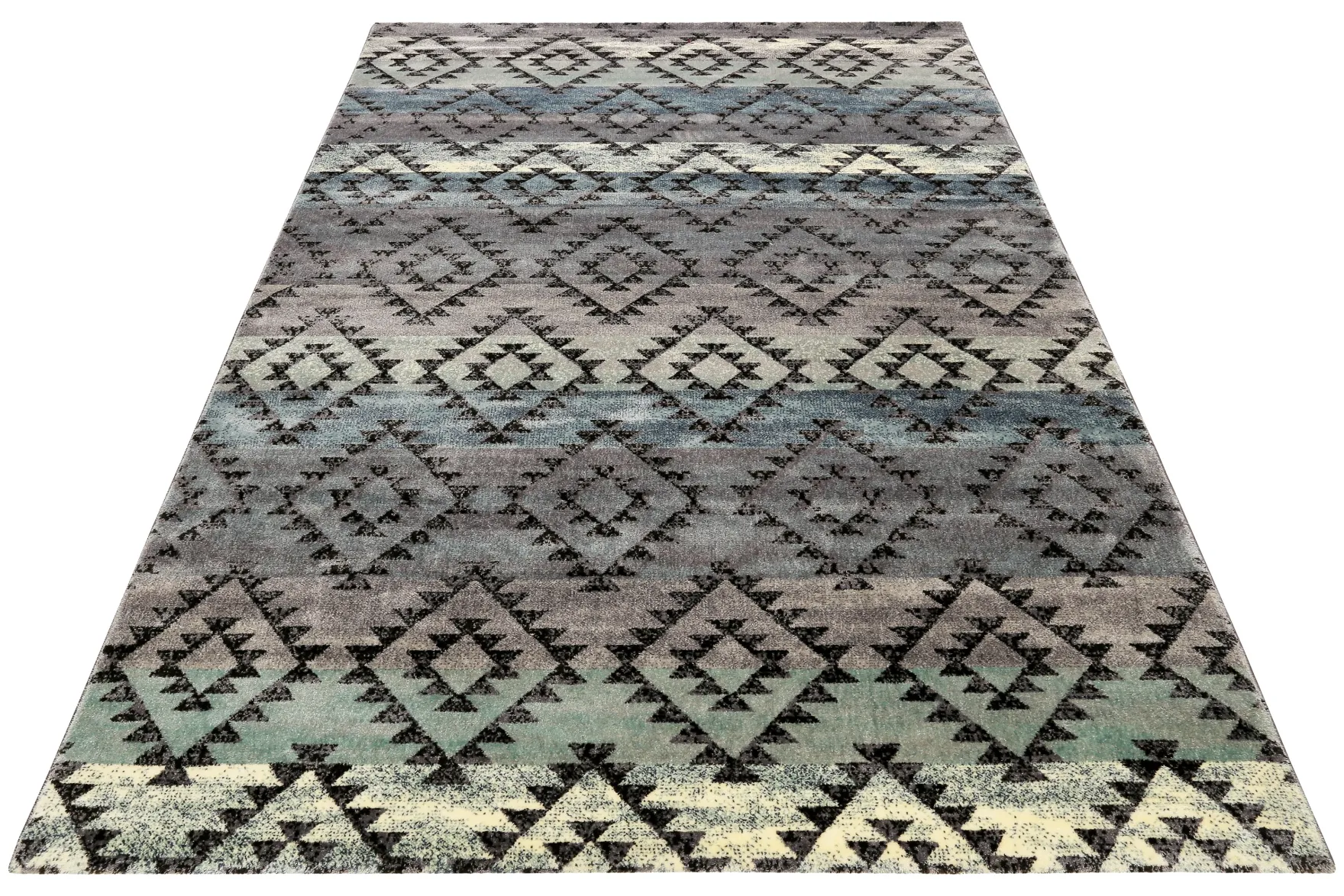 160x230 Teppich Wohnzimmer Farbverlauf Streifen Raute