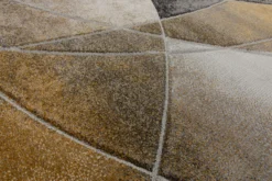 160x230 Teppich Wohnzimmer Gold Schwarz Linien