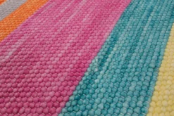 160x230 Teppich Wohnzimmer Happy Stripes – Bunter Baumwollteppich für gute Laune