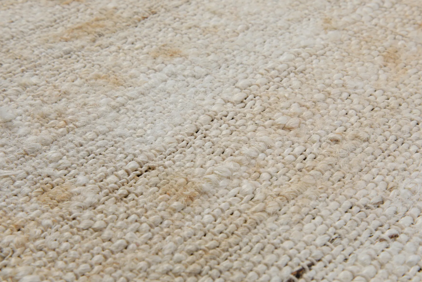 160x230 Teppich Wohnzimmer Helles Naturweiß – Sanft melierter Naturfaserteppich