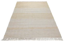 160x230 Teppich Wohnzimmer Helles Naturweiß – Sanft melierter Naturfaserteppich