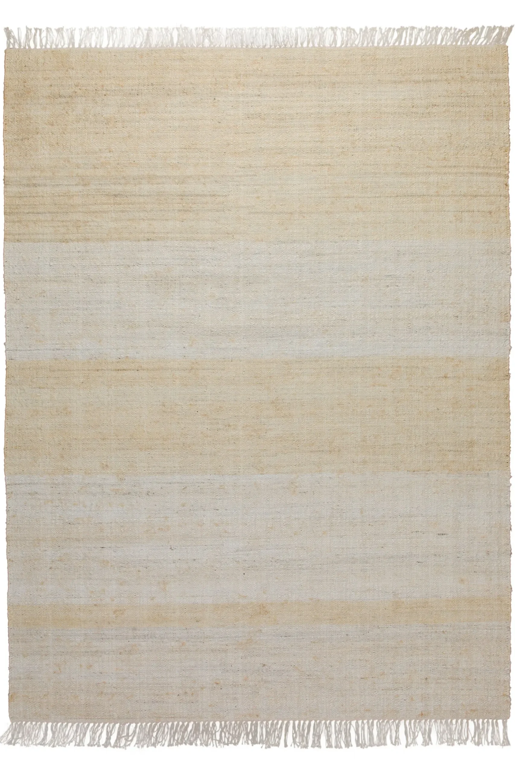 160x230 Teppich Wohnzimmer Helles Naturweiß – Sanft melierter Naturfaserteppich