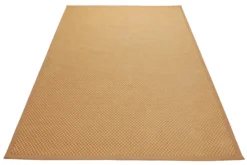 160x230 Teppich Wohnzimmer Honiggold-Chevron – Reversibler Baumwollteppich aus Estland