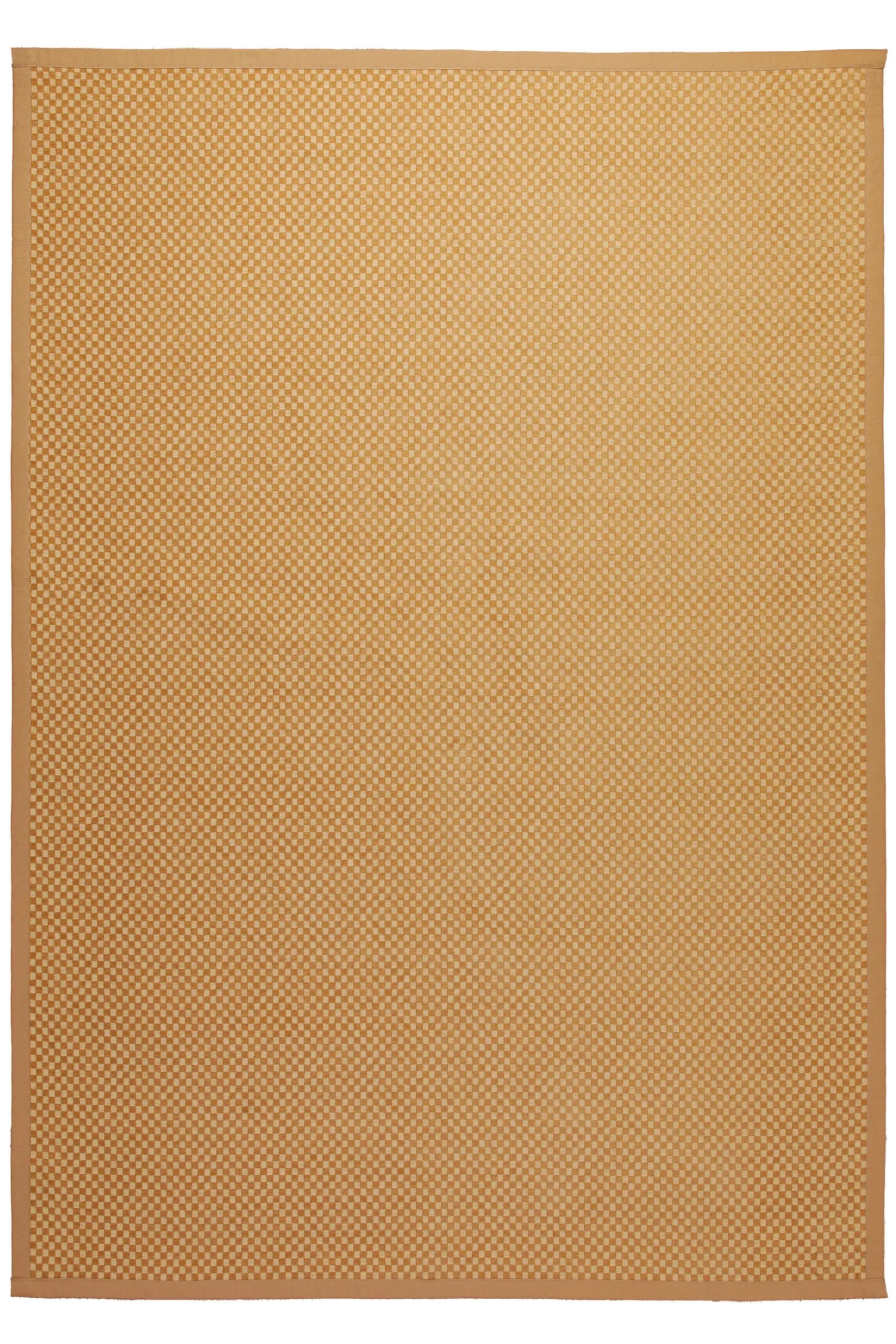 160x230 Teppich Wohnzimmer Honiggold-Chevron – Reversibler Baumwollteppich aus Estland