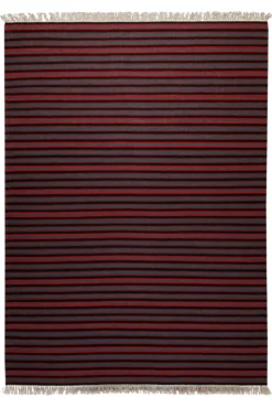 160x230 Teppich Wohnzimmer Marine Stripes – Klassischer Streifenteppich in Rot, Blau und Schwarz