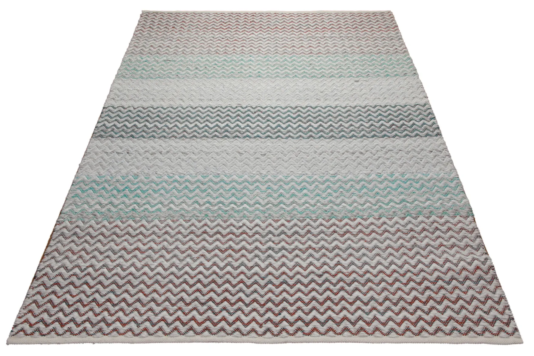 160x230 Teppich Wohnzimmer Multicolor-Chevron für drinnen und draußen – Outdoor-Teppich aus Indien