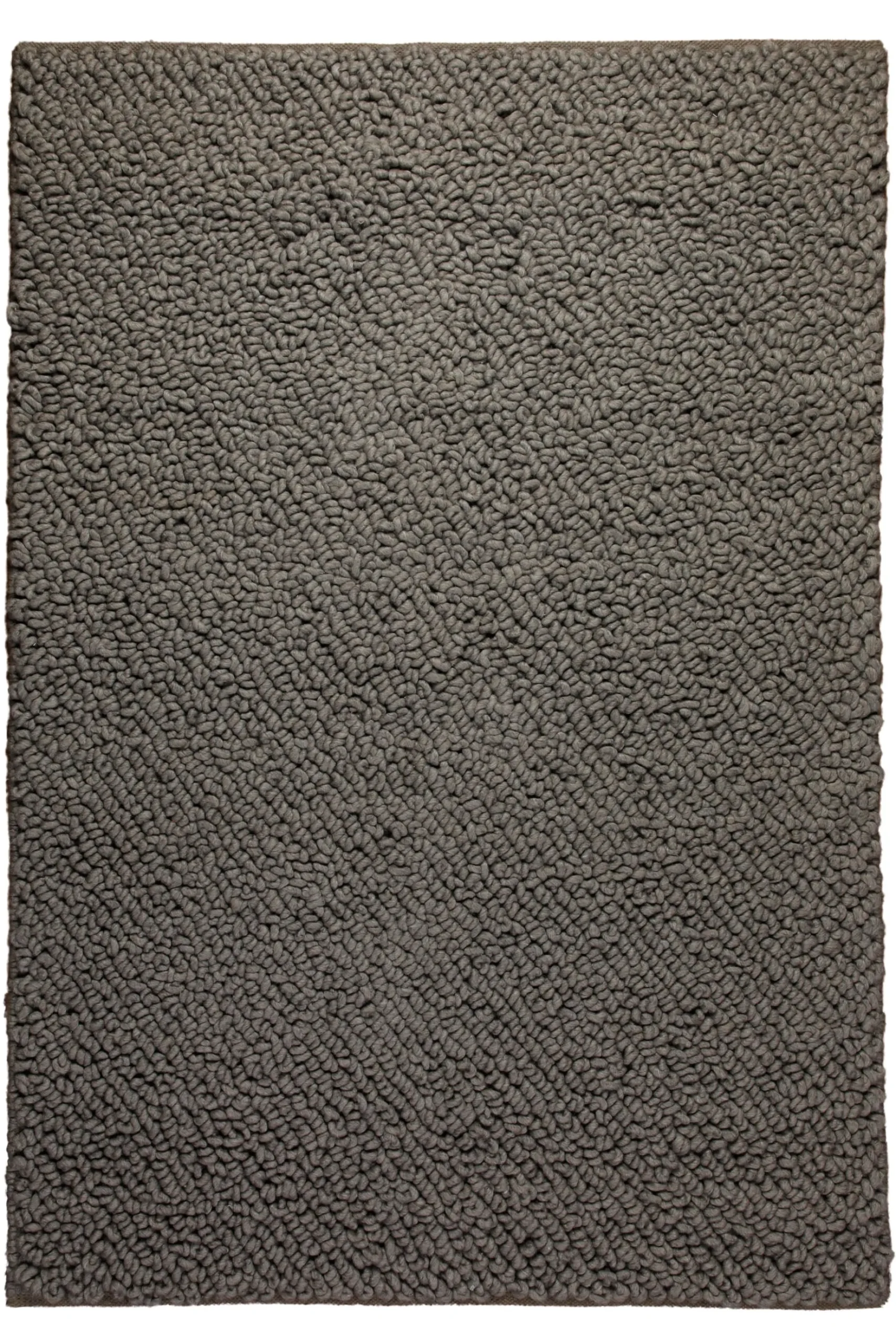 160x230 Teppich Wohnzimmer Oversize-Loops in dunklem Taupe – Schwerer Wollteppich zum Versinken