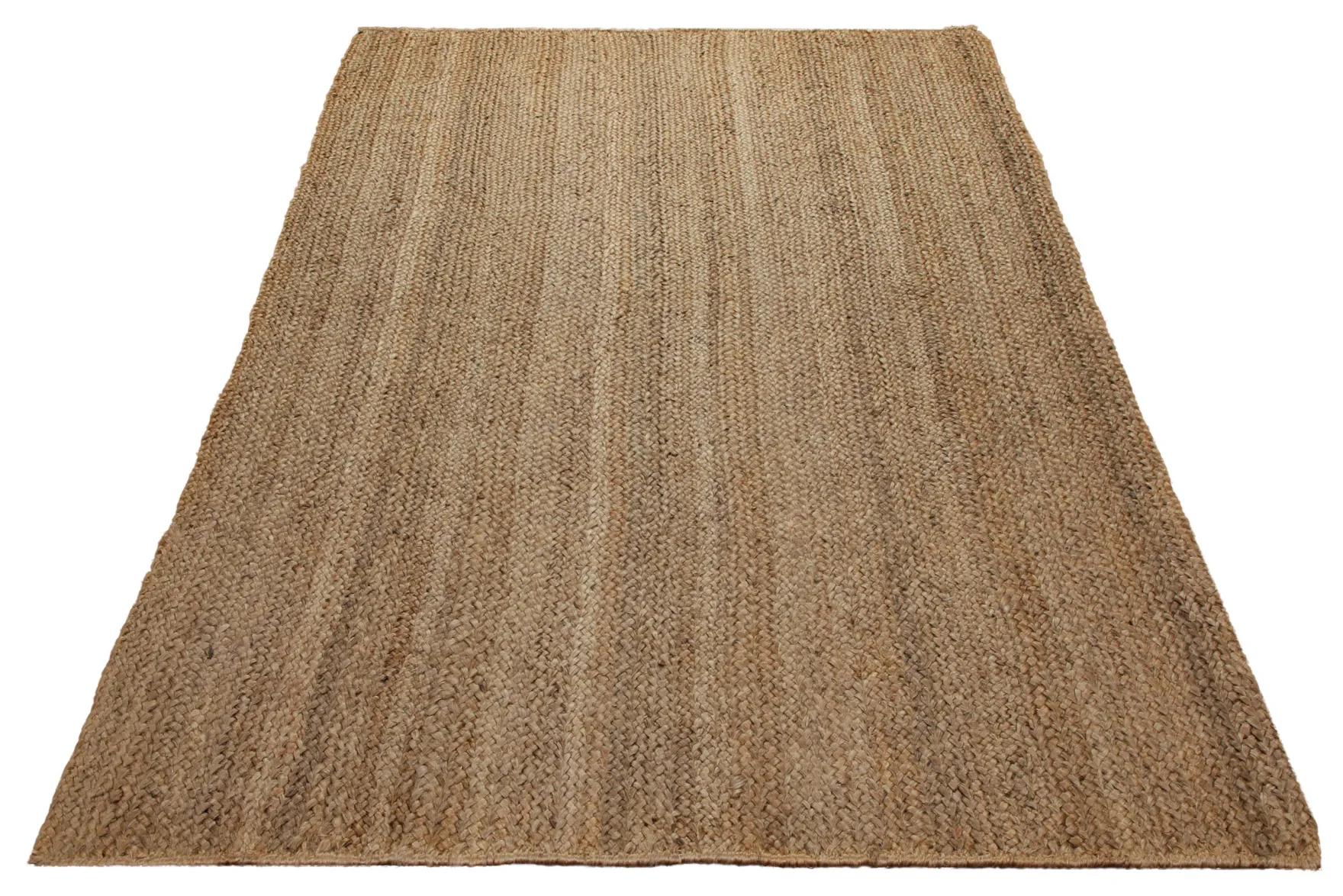 160x230 Teppich Wohnzimmer Pure Natur – Handgewebter Juteteppich in geflochtener Optik