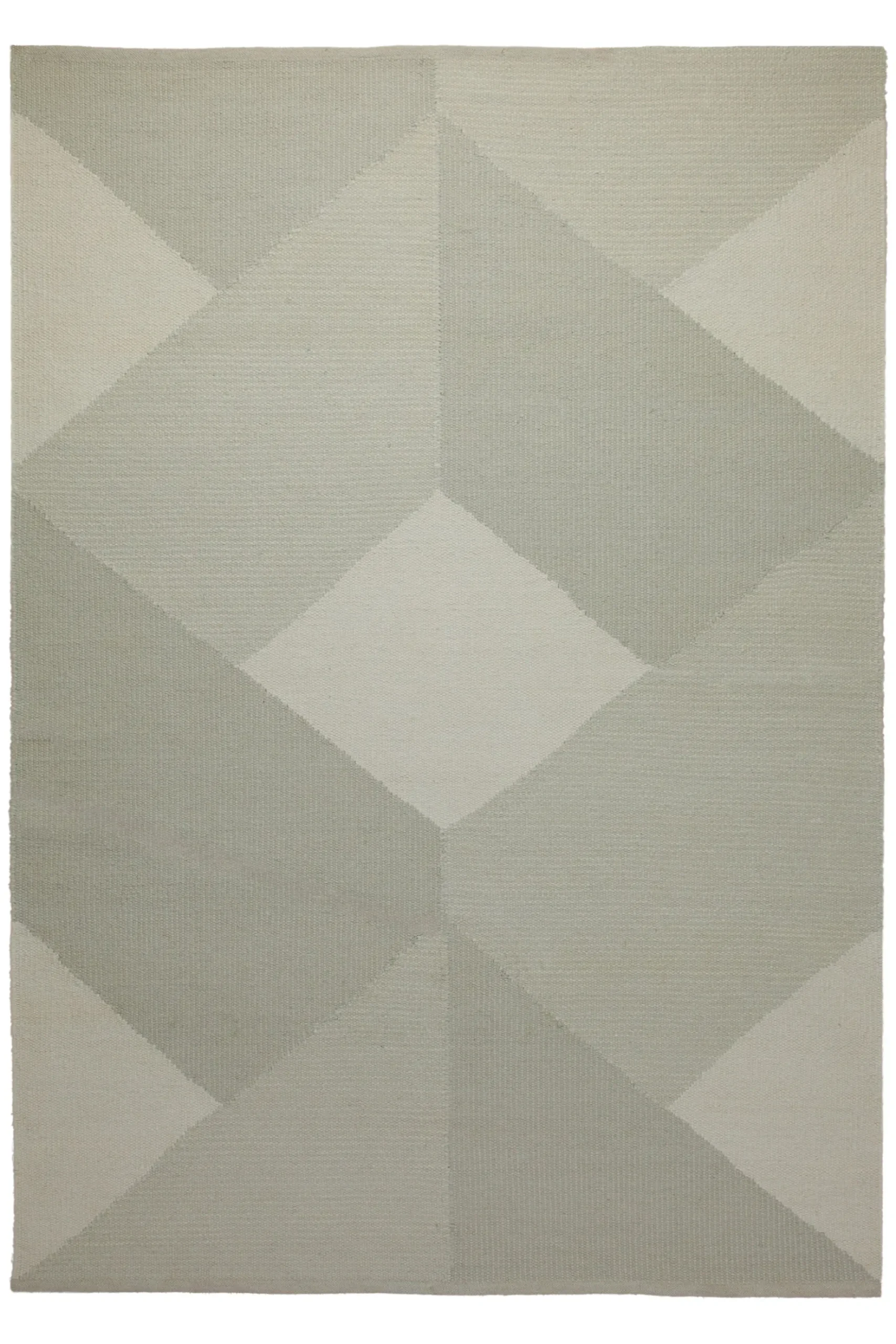 160x230 Teppich Wohnzimmer Salbei trifft Creme – Skandi-Handwebteppich in zarten Pastelltönen