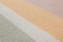 160x230 Teppich Wohnzimmer Salbei trifft Rosé – Pastell-Color-Block aus Wolle mit Fransen