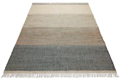160x230 Teppich Wohnzimmer Sand zu Stein – Jute-Verlauf in natürlichen Tönen