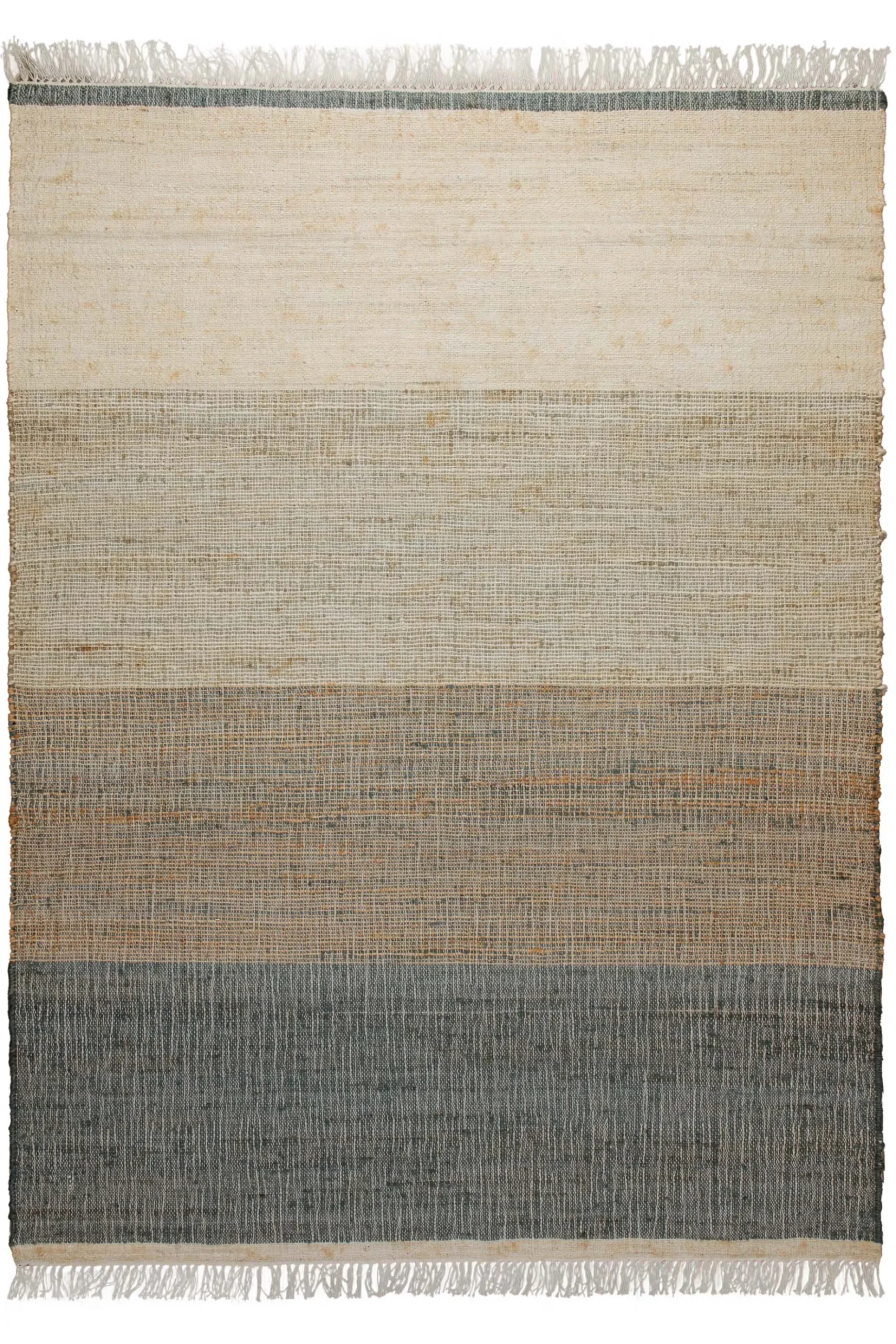 160x230 Teppich Wohnzimmer Sand zu Stein – Jute-Verlauf in natürlichen Tönen