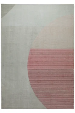 160x230 Teppich Wohnzimmer Sanfte Geometrie – Skandi-Handwebteppich mit Pastellakzent