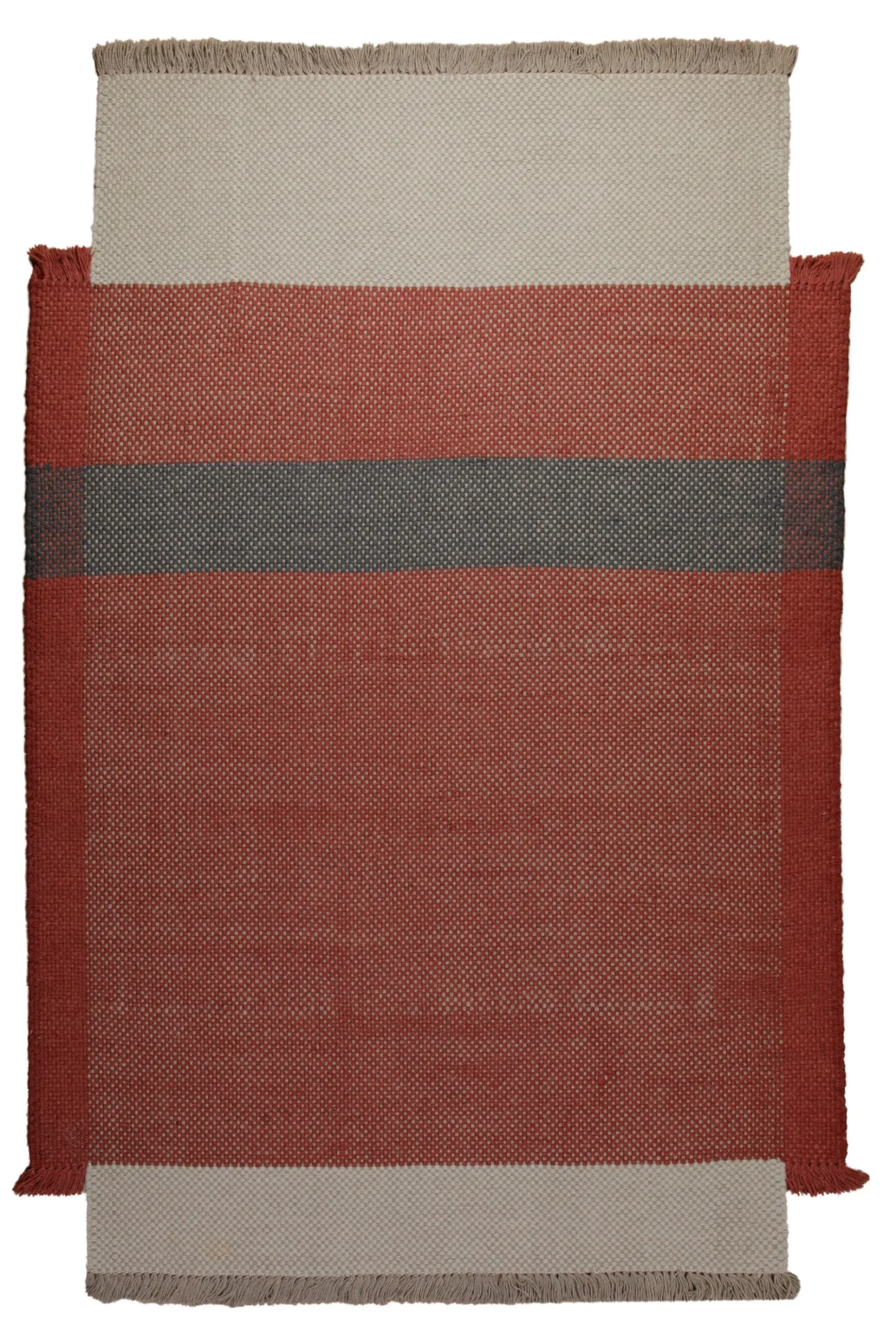 160x230 Teppich Wohnzimmer Studio-Stück in Terrakotta – Experimenteller Wollteppich als Einzelstück