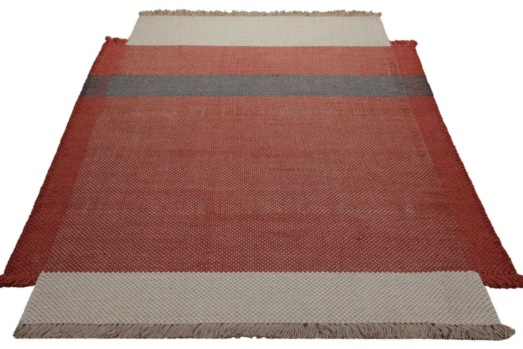 160x230 Teppich Wohnzimmer Studio-Stück in Terrakotta – Experimenteller Wollteppich als Einzelstück