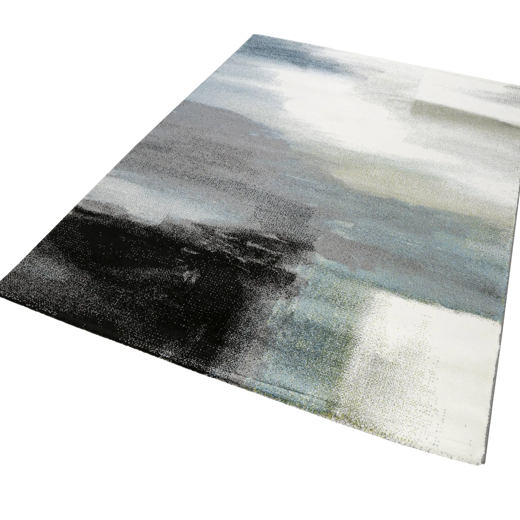 160x230 Teppich Wohnzimmer Türkis Weiß Farbverlauf