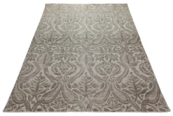 160x230 Teppich Wohnzimmer Verblasster Damast – Vintage-Print in zartem Greige