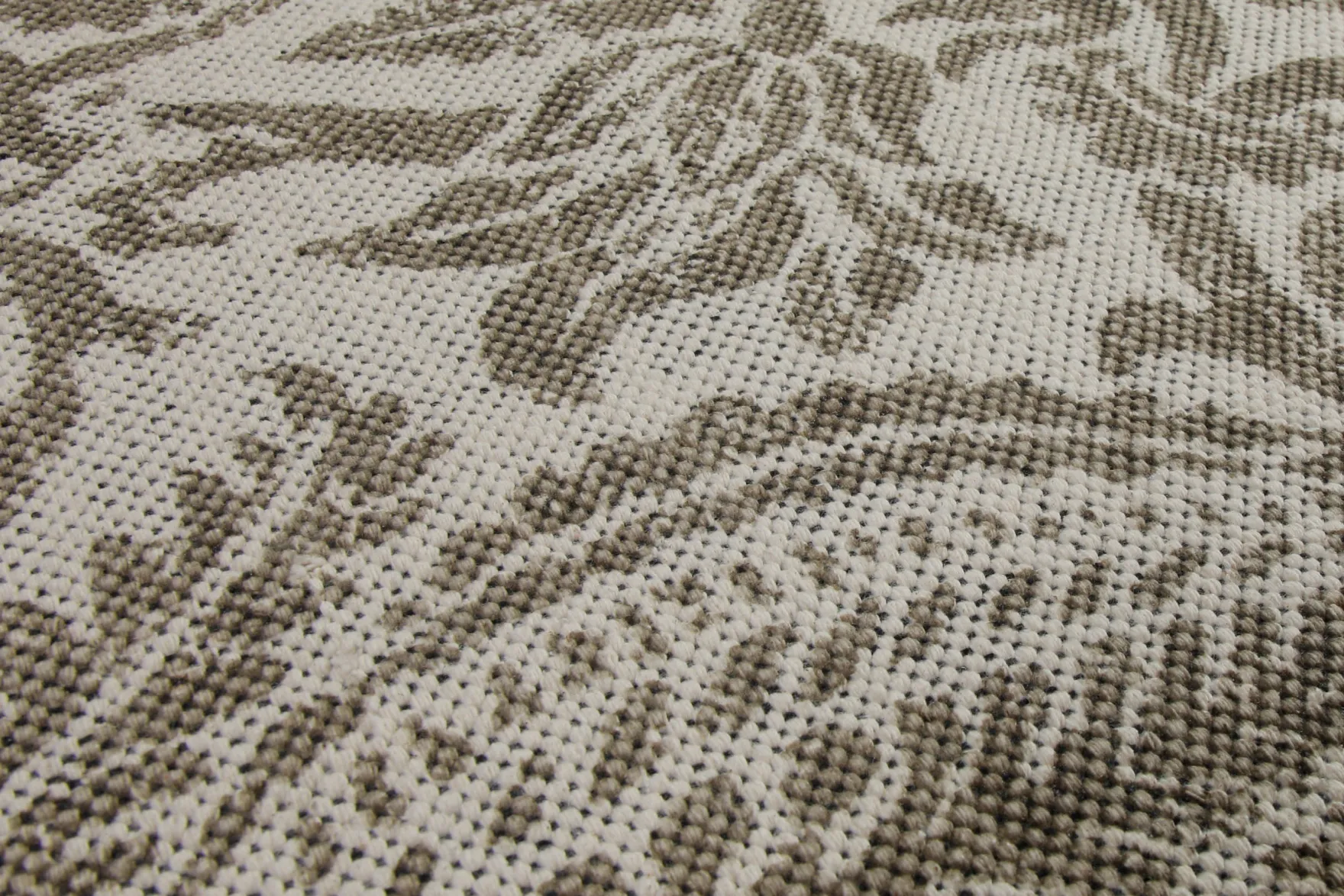 160x230 Teppich Wohnzimmer Verblasster Damast – Vintage-Print in zartem Greige