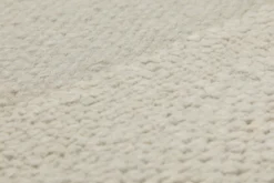 160x230 Teppich Wohnzimmer Weiches Naturweiß – Schlichter Wollteppich mit gewalkter Oberfläche